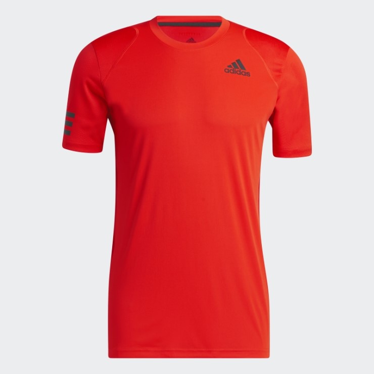 Camiseta Adidas Club Tennis Naranja Con 3 Rayas