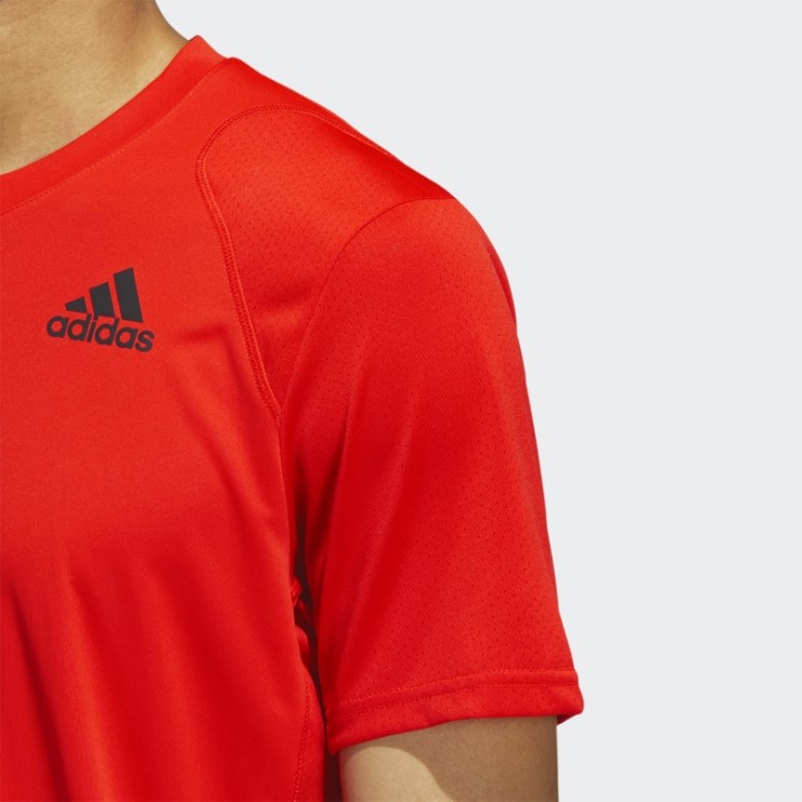 Camiseta Adidas Club Tennis Naranja Con 3 Rayas