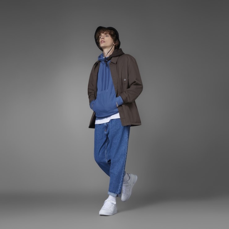 Colorblock French Terry Sudadera Con Capucha Acero Adidas