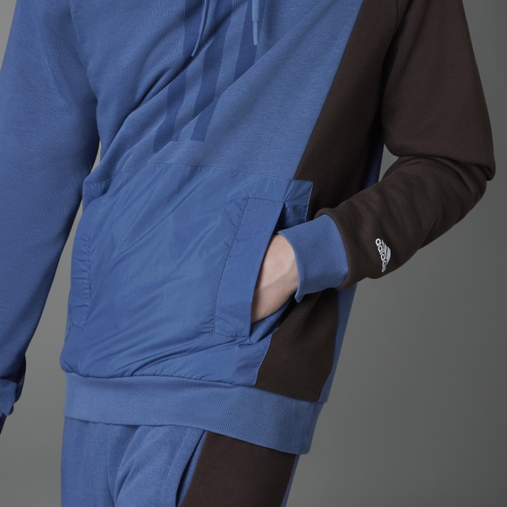 Colorblock French Terry Sudadera Con Capucha Acero Adidas