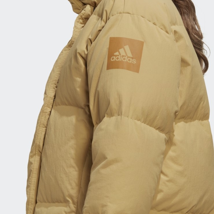 Chaqueta De Plumón Con Gran Deflector Beige Dorado Adidas