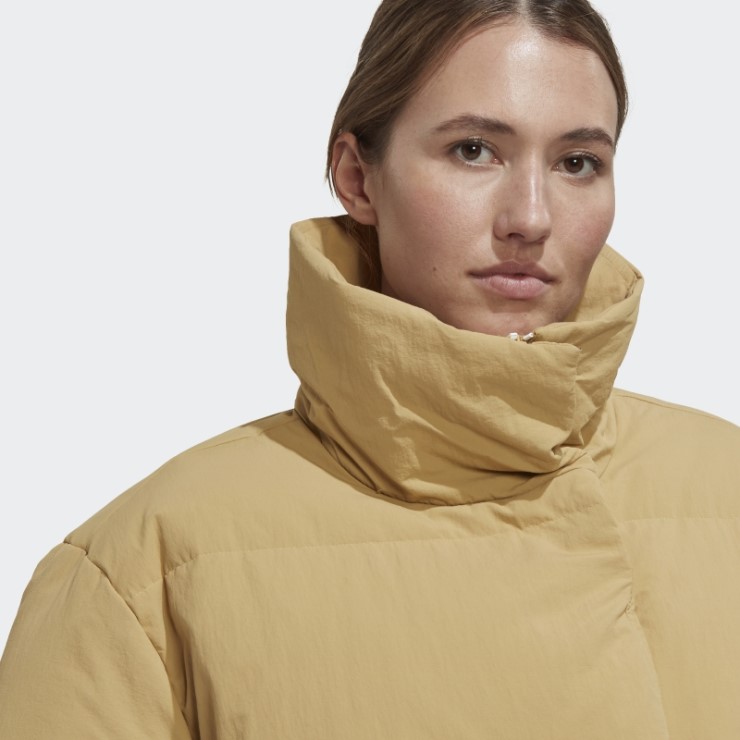 Chaqueta De Plumón Con Gran Deflector Beige Dorado Adidas