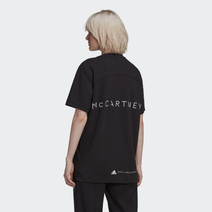 Camiseta Negra Con Logo De Adidas By Stella Mccartney