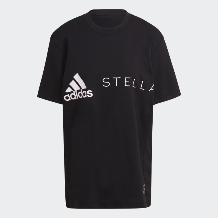 Camiseta Negra Con Logo De Adidas By Stella Mccartney