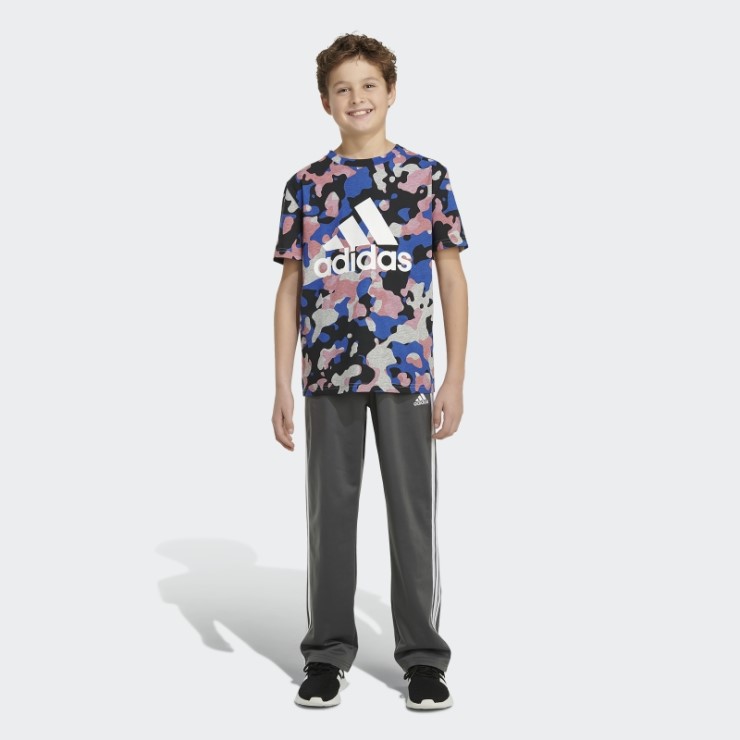 Camiseta Adidas Core Camo Allover Print Manga Corta Gris Medio