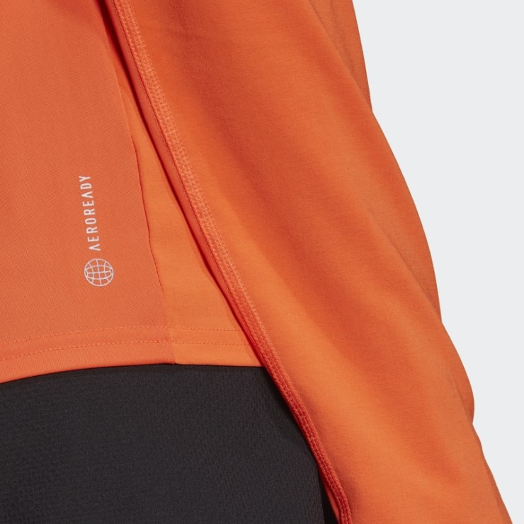 Camiseta Adidas Fast Hybrid Running Manga Larga Naranja