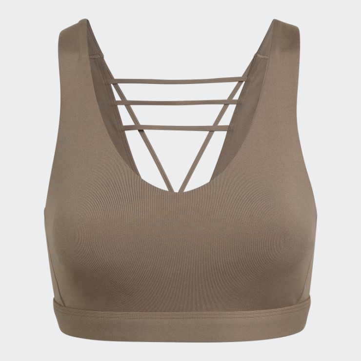 Sujetador Adidas Coreflow Luxe De Sujeción Media Marrón Calcáreo