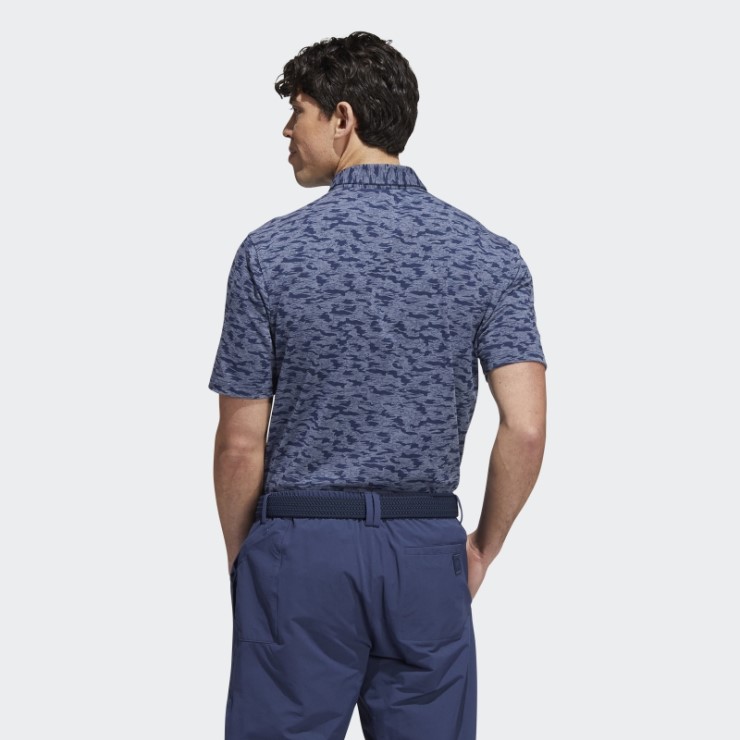 Polo Azul Marino Con Estampado De Camuflaje Adidas