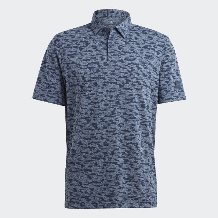 Polo Azul Marino Con Estampado De Camuflaje Adidas