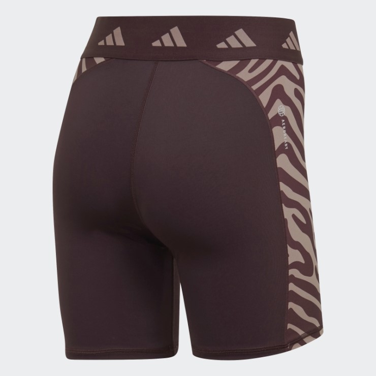Leggings Cortos De Cintura Alta Con Cebra Techfit Hyperglam Granate Adidas
