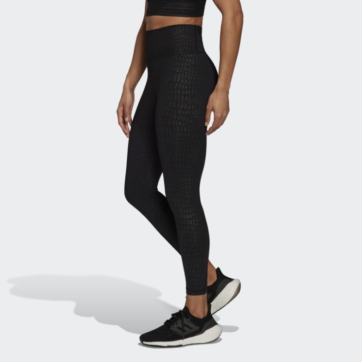 Leggings De Entrenamiento Con Relieve De Cocodrilo Optime 7/8 Adidas Negro