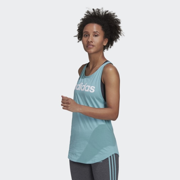 Camiseta Sin Mangas Con Logo Suelto Adidas Mint Ton