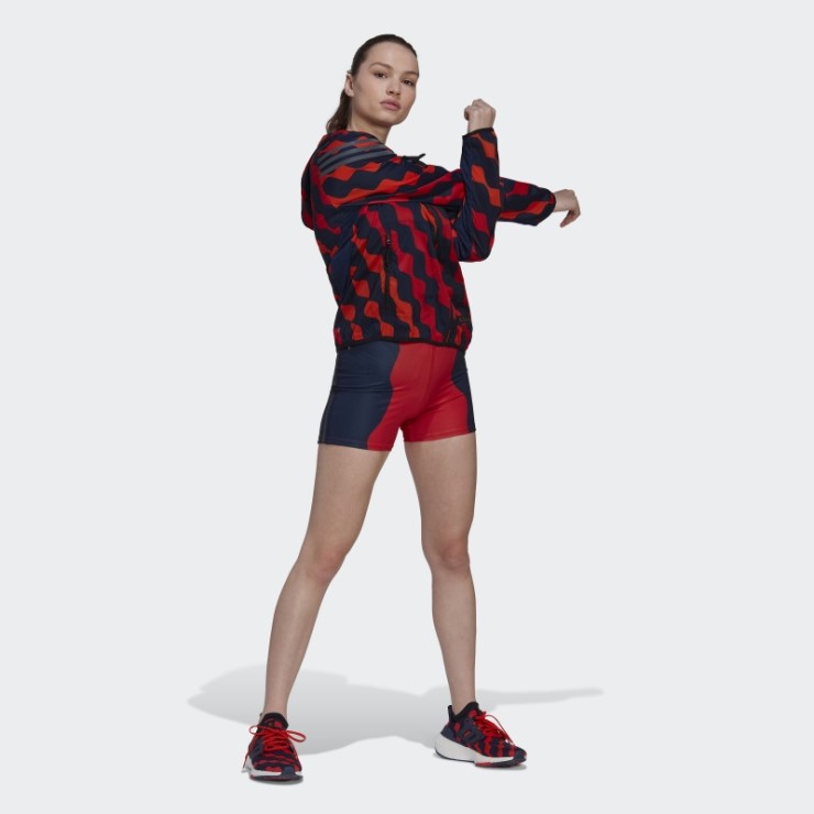 Adidas Cortavientos De Running Con Capucha Naranja Marimekko Run Icons 3 Rayas