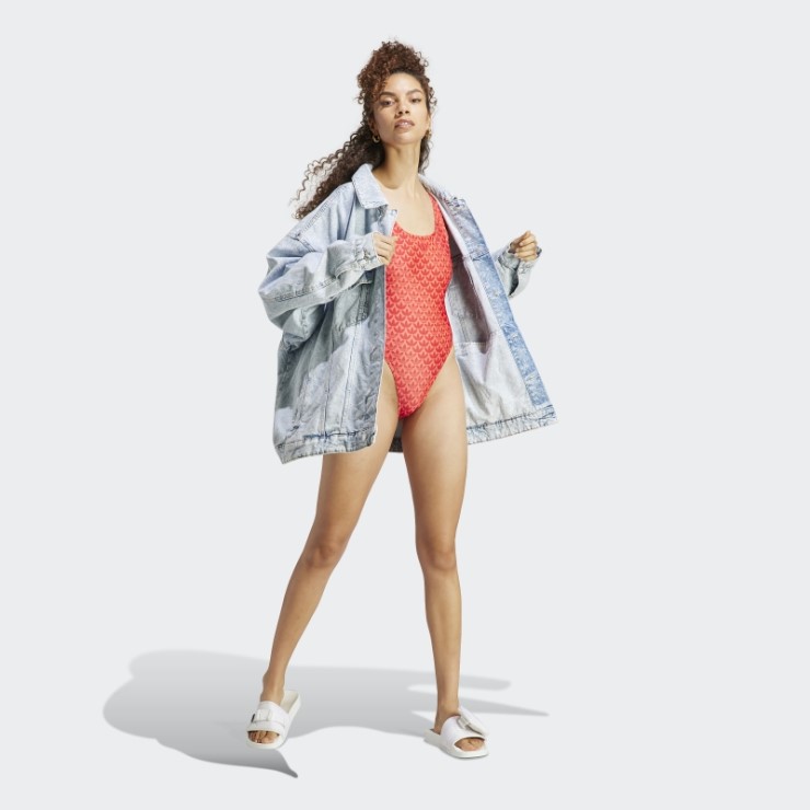 Bañador Adidas Originals Monogram 3 Rayas Escarlata