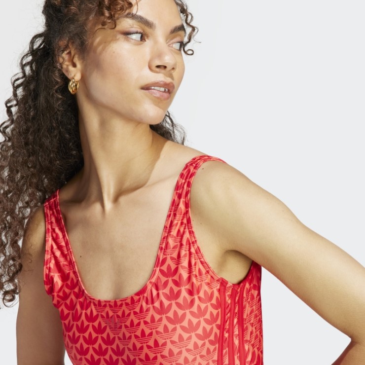 Bañador Adidas Originals Monogram 3 Rayas Escarlata