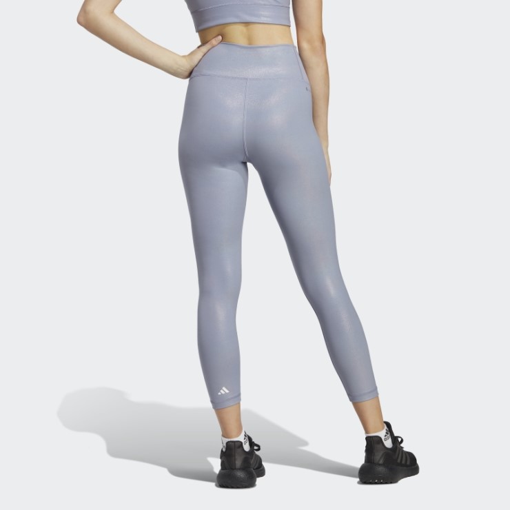 Leggings 7/8 Adidas Optime Training Shine Violeta Plateado