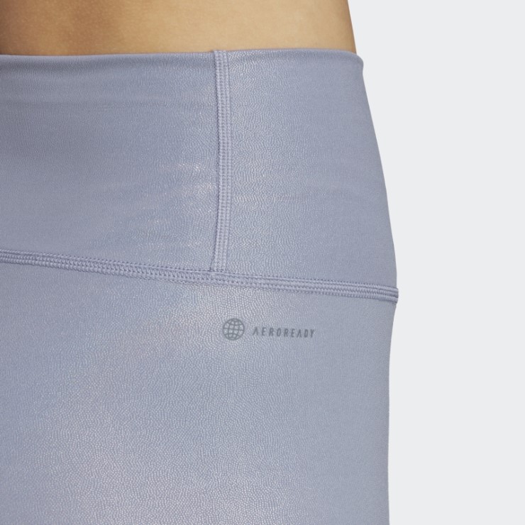 Leggings 7/8 Adidas Optime Training Shine Violeta Plateado