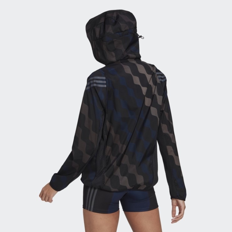 Adidas Marimekko Run Icons 3-stripes Hooded Running Cortavientos Negro