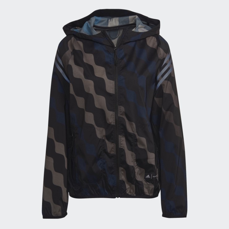 Adidas Marimekko Run Icons 3-stripes Hooded Running Cortavientos Negro
