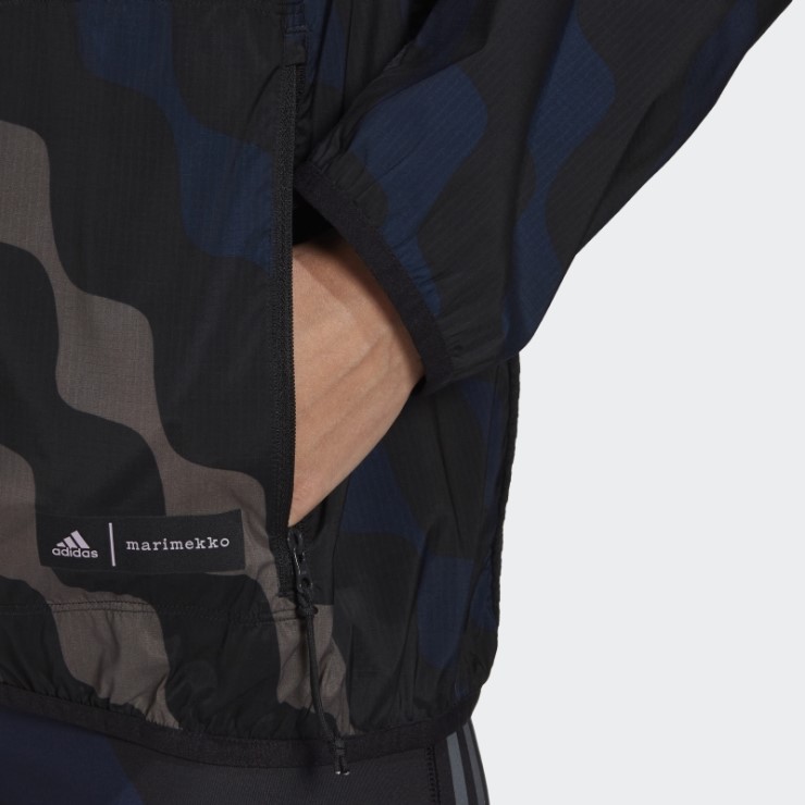 Adidas Marimekko Run Icons 3-stripes Hooded Running Cortavientos Negro