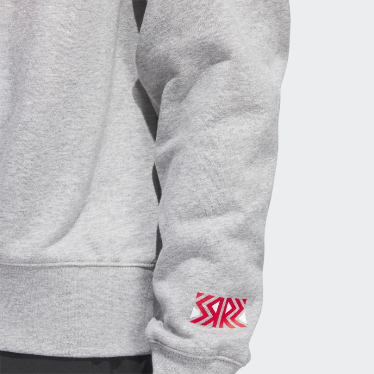 Adidas Sudadera Gris Medio Con Alas Rojas Vintage