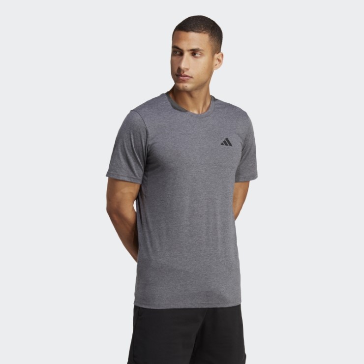 Adidas Camiseta De Entrenamiento Gris Oscuro Heather Train Essentials Feelready