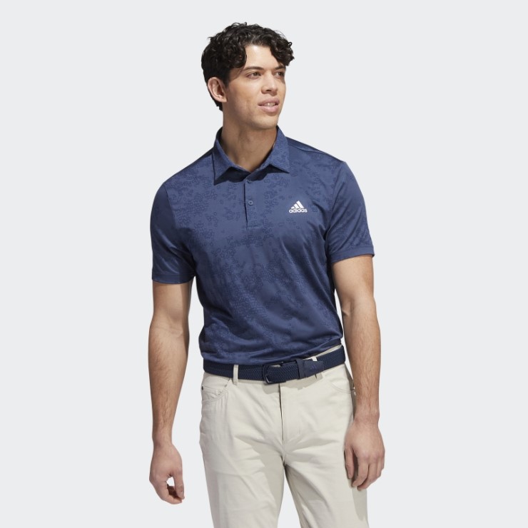 Polo Azul Marino Jacquard Adidas