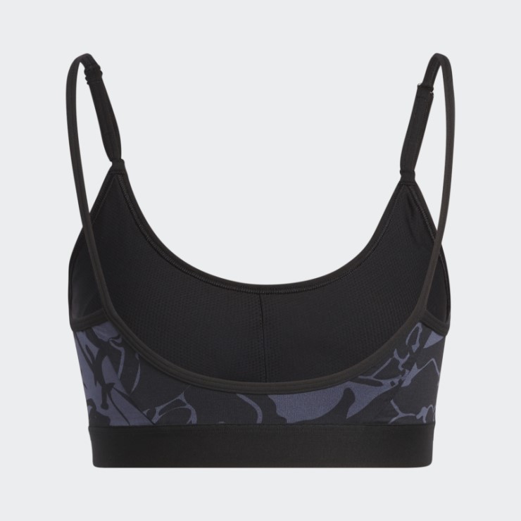 Sujetador Ligero Con Estampado De Flores Adidas Azul Marino