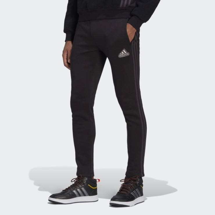 Joggers Negros De Forro Polar Essentials Holiday Pack De Adidas