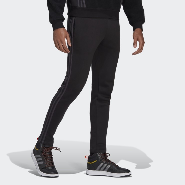 Joggers Negros De Forro Polar Essentials Holiday Pack De Adidas