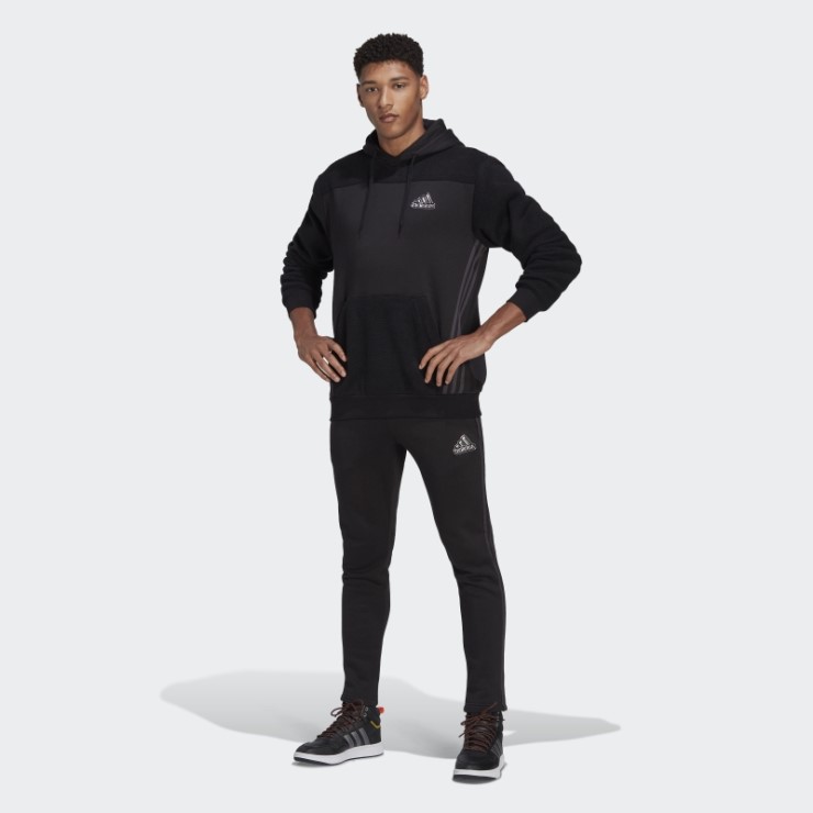 Joggers Negros De Forro Polar Essentials Holiday Pack De Adidas