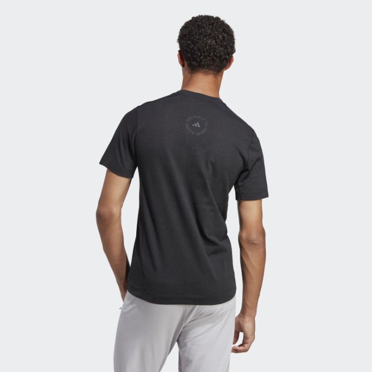 Elegante Camiseta De Entrenamiento De Yoga Adidas Negra