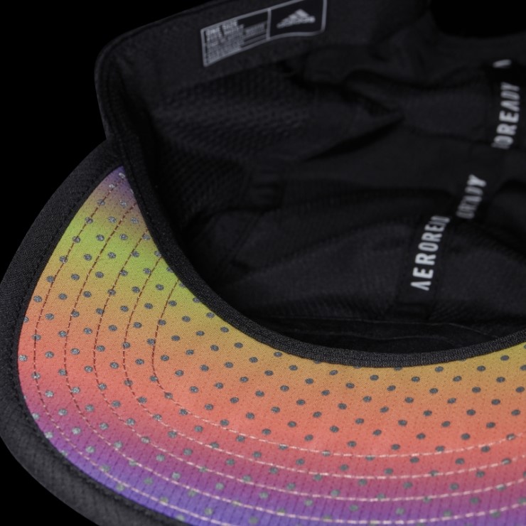 Gorra De Corredor Reflectante De Cinco Paneles Aeroready Adidas Negra
