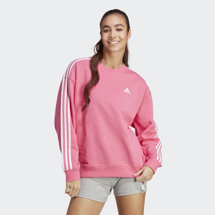 Sudadera Adidas Essentials 3 Rayas Magenta