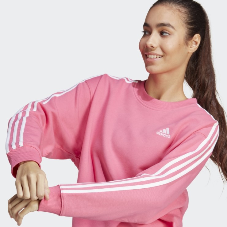 Sudadera Adidas Essentials 3 Rayas Magenta