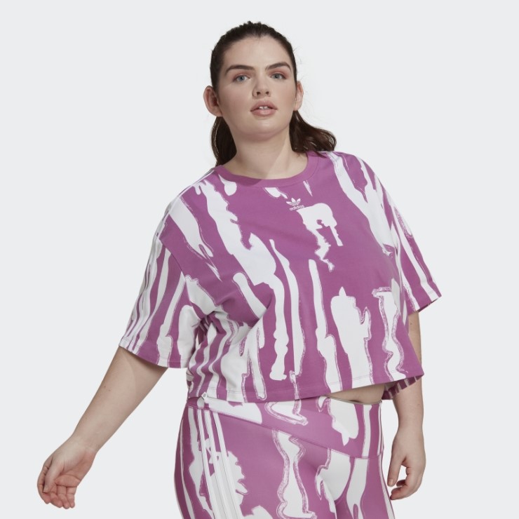 Camiseta Corta Con Estampado Integral Thebe Magugu (talla Grande) Lila Adidas
