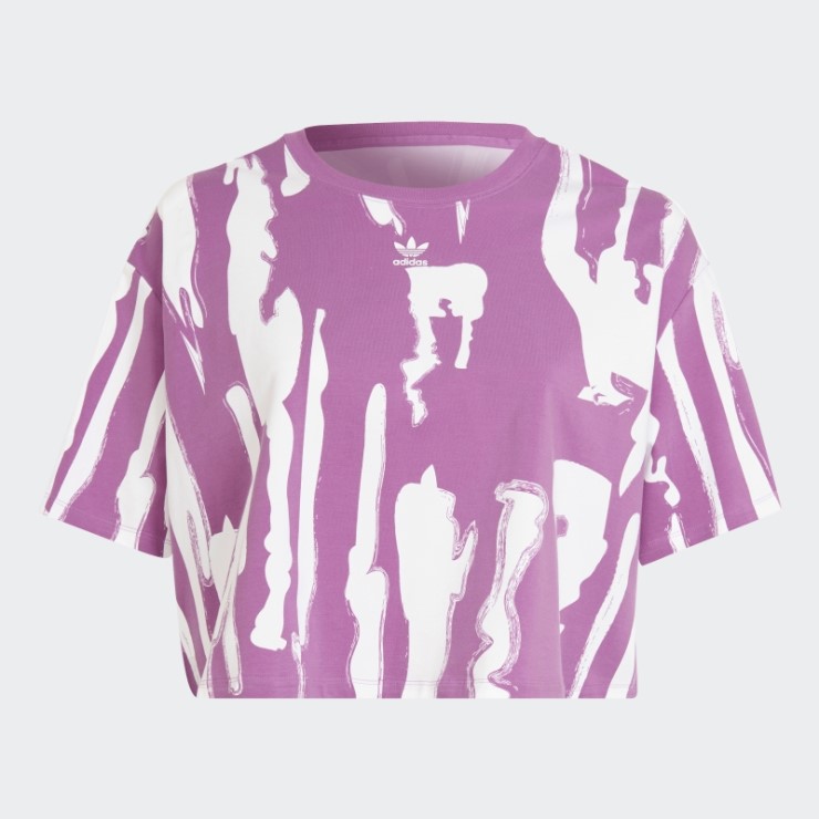 Camiseta Corta Con Estampado Integral Thebe Magugu (talla Grande) Lila Adidas