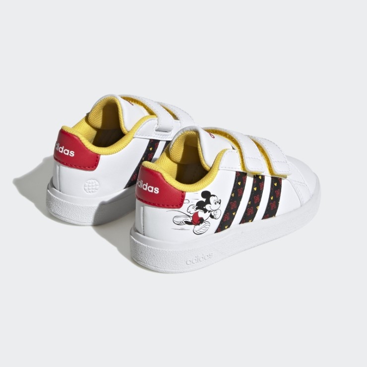 Adidas X Disney Grand Court Mickey Zapatillas Con Velcro Blanco