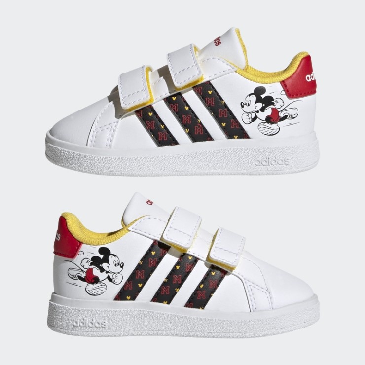 Adidas X Disney Grand Court Mickey Zapatillas Con Velcro Blanco