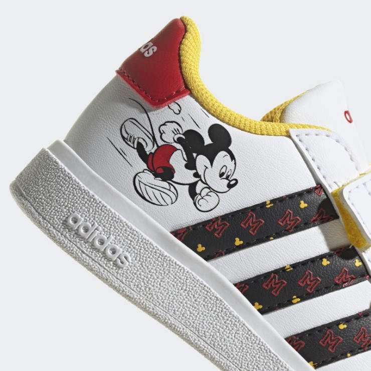 Adidas X Disney Grand Court Mickey Zapatillas Con Velcro Blanco