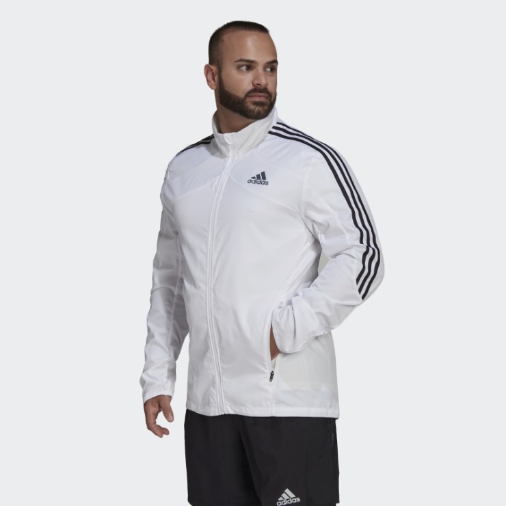 Chaqueta Adidas Marathon 3 Rayas Blanco