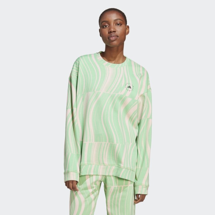 Verde Adidas Por Stella Mccartney Truecasuals Gráfico Sudadera Caliente