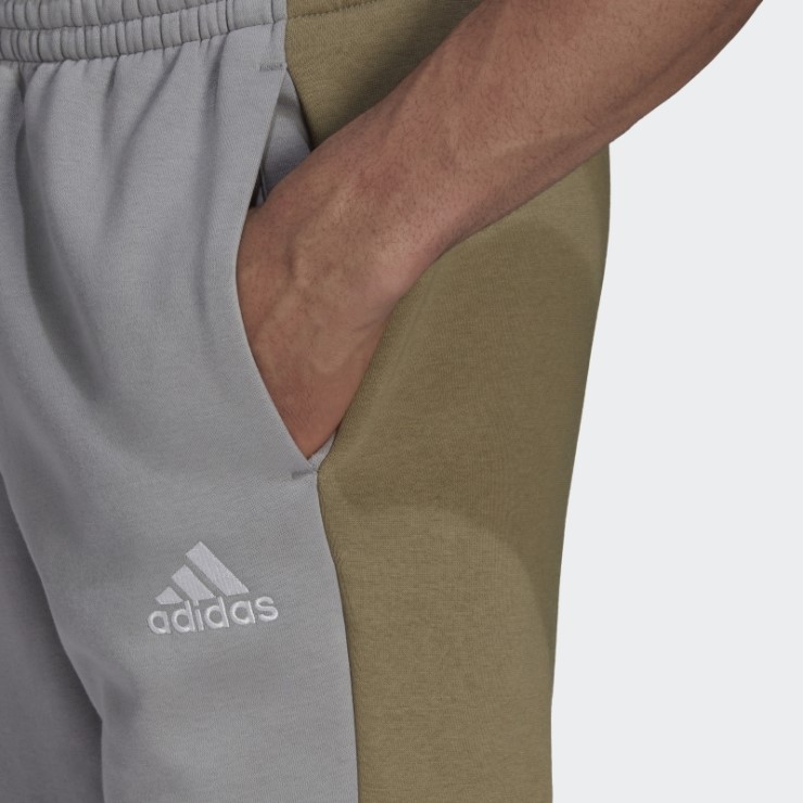 Adidas Mgh Pantalones De Forro Polar Con Bloques De Color En Gris Sólido
