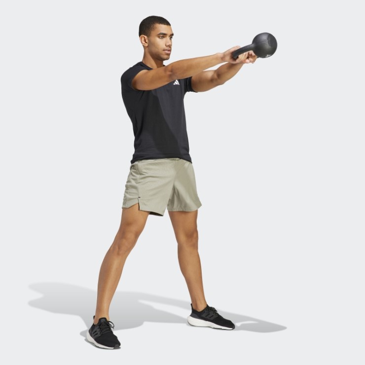 Pantalón Corto De Entrenamiento Con Estampado De Poliuretano Plateado Guijarro Adidas