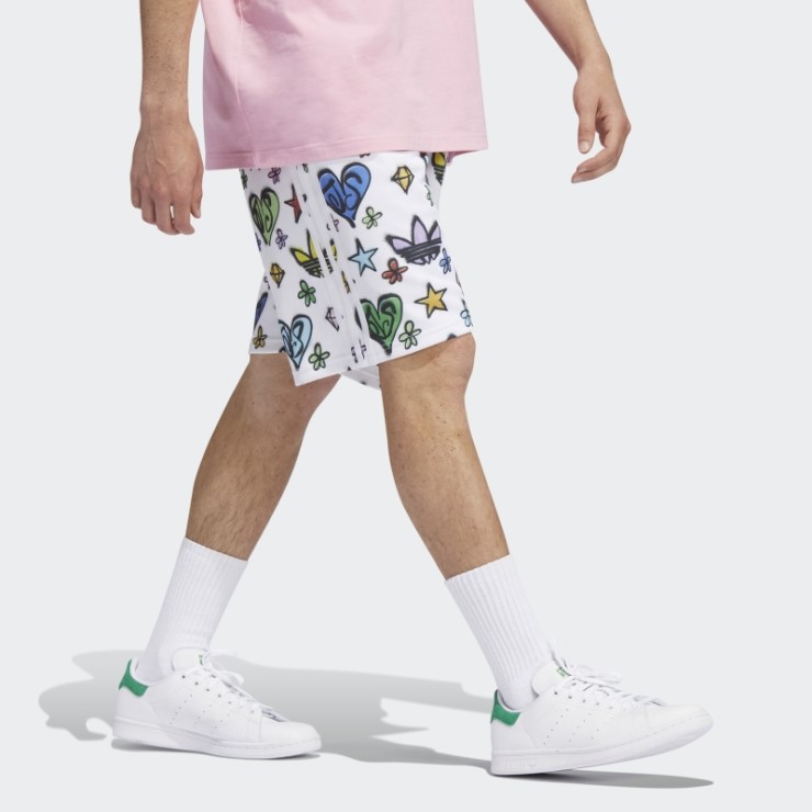 Pantalones Cortos Blancos Adidas Jeremy Scott Monogram (género Neutral)