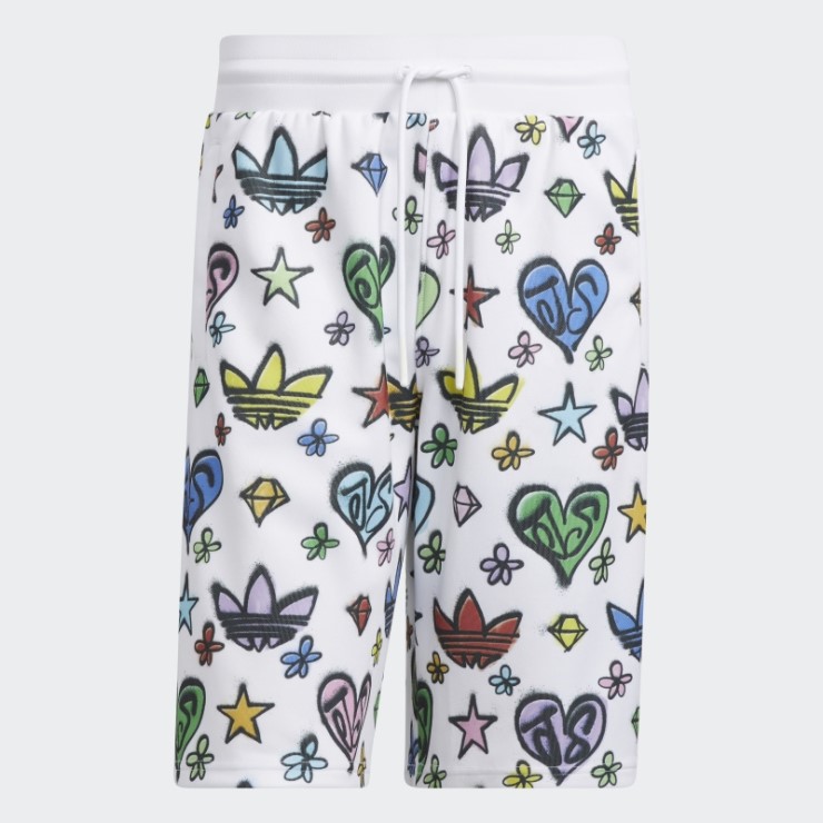 Pantalones Cortos Blancos Adidas Jeremy Scott Monogram (género Neutral)