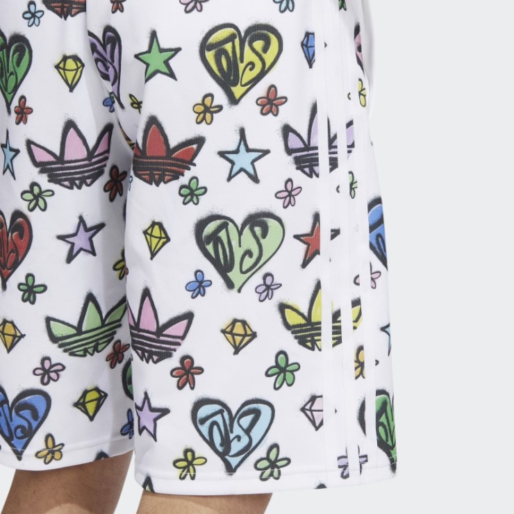 Pantalones Cortos Blancos Adidas Jeremy Scott Monogram (género Neutral)