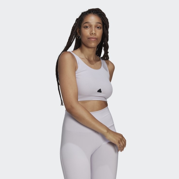 Top Corto De Canalé Plateado Amanecer Adidas