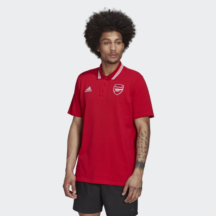 Polo Escarlata Adidas Arsenal 3 Rayas