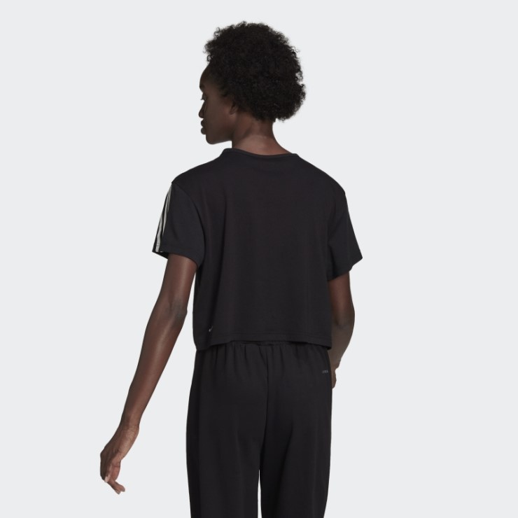 Adidas Aeroready Made For Training Crop Sport Camiseta Negra